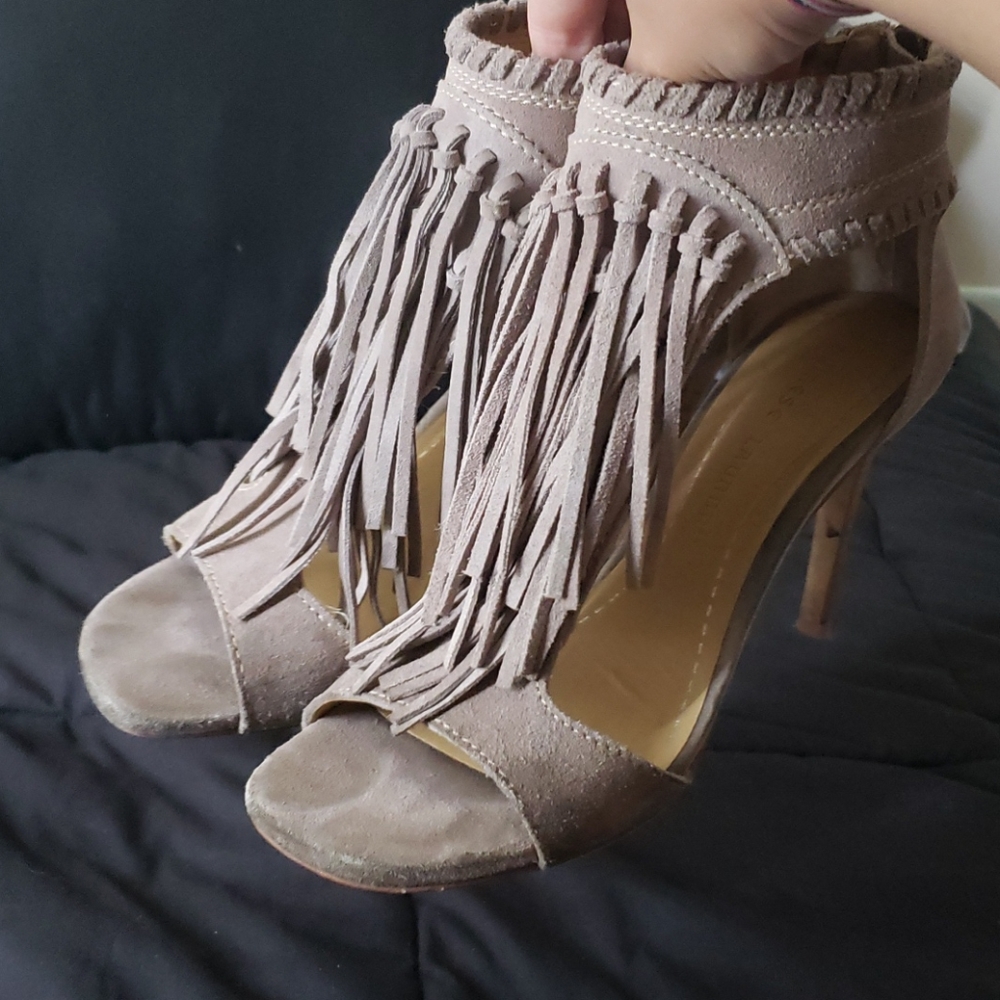 Heels Grey Suede with front tassels